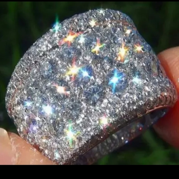 Shop the Latest Platinum Plated Simulated Diamonds Ring - Picture 3 of 7